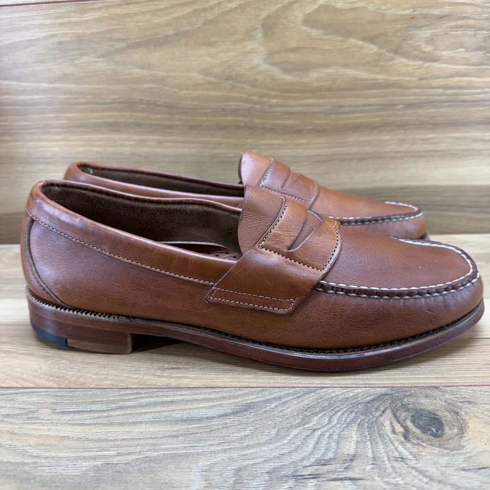 SEBAGO Vintage USA Made Cognac Tan Penny Loafer Men 8 D Moc Toe Old Money Casual